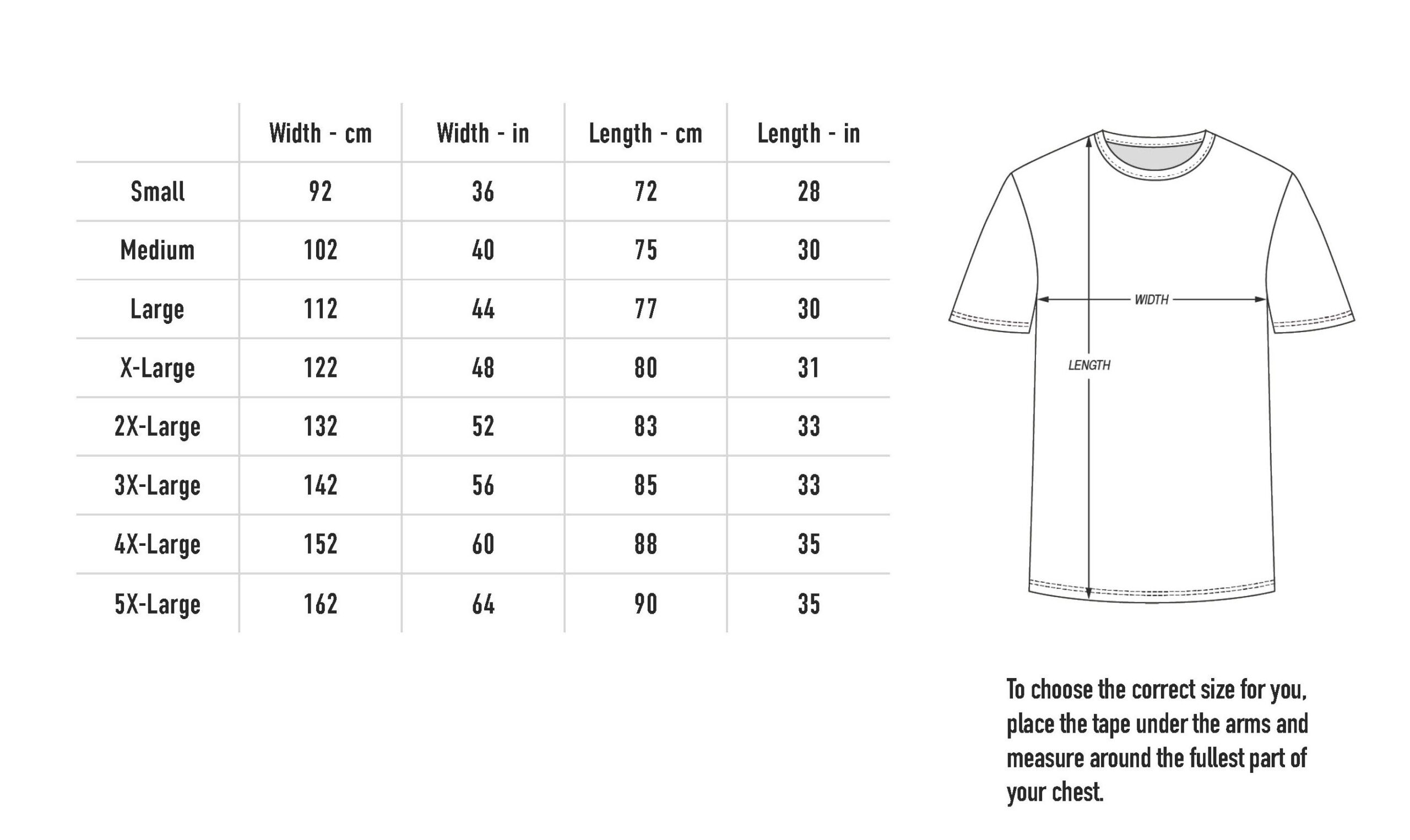 gildan hammer tee size chart